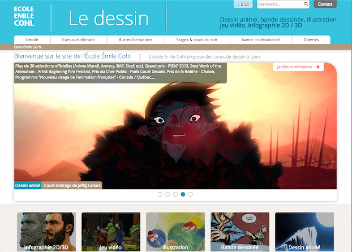 Rédaction du site web de l'école de dessin Emile Cohl à Lyon
